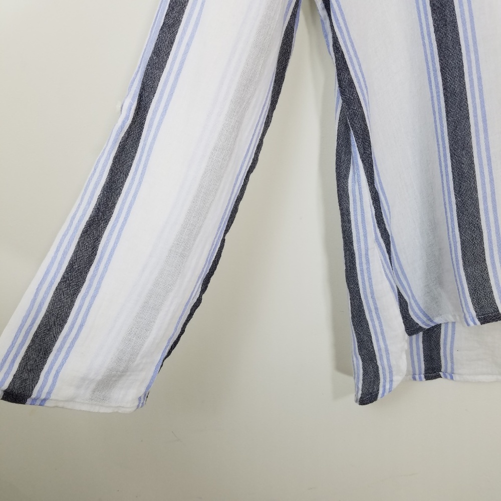 Loft Linen Striped Tunic Style Blouse M - Picture 4 of 8